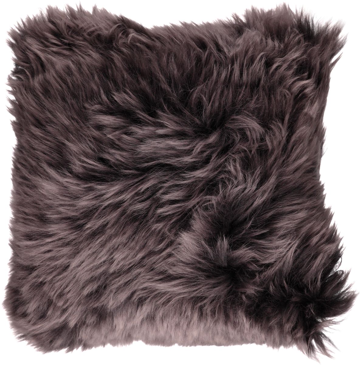 Long Wool Sheepskin Cushion | 50x50 cm Walnut