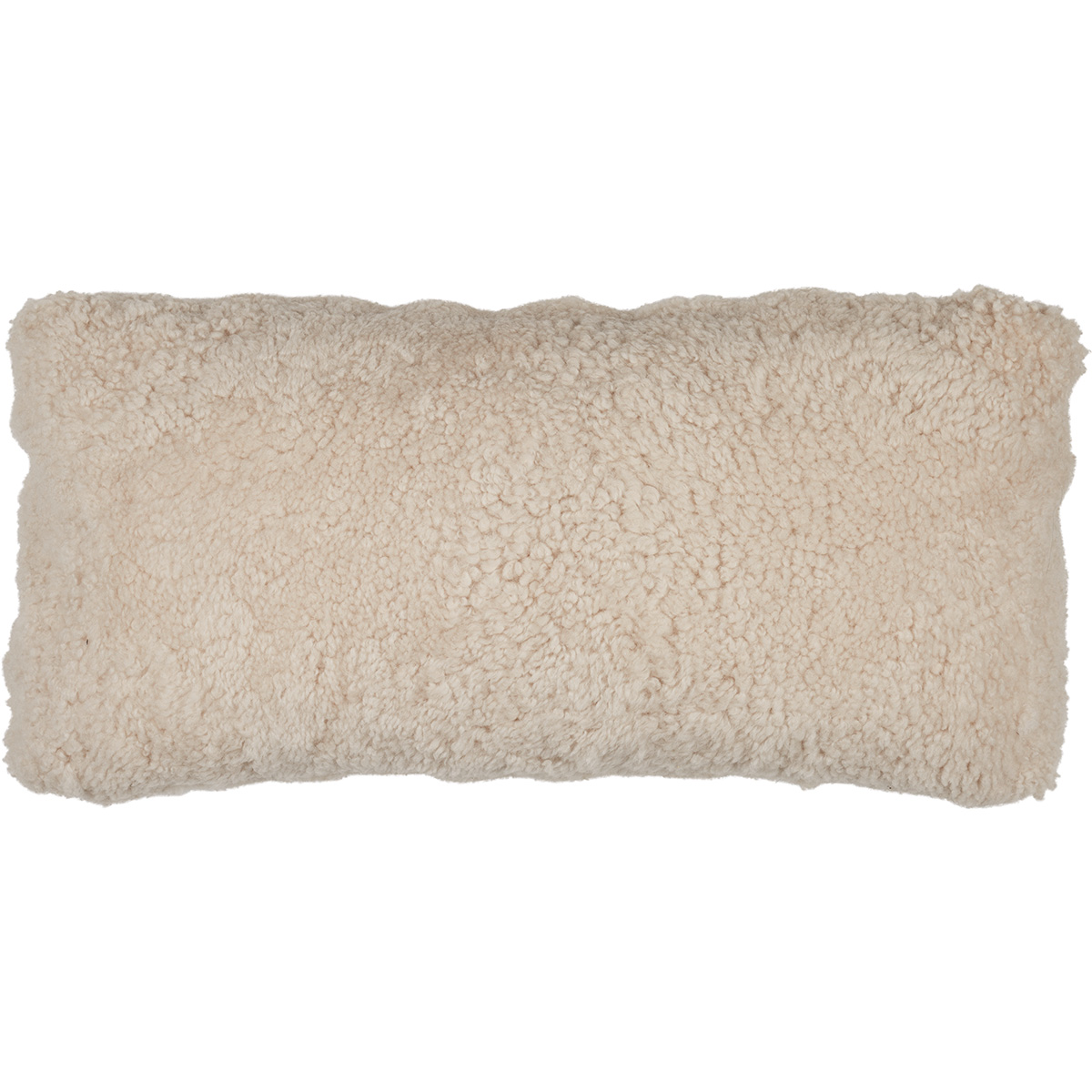 Short Wool Sheepskin Cushion | Doublesided | 30x60 cm Pearl