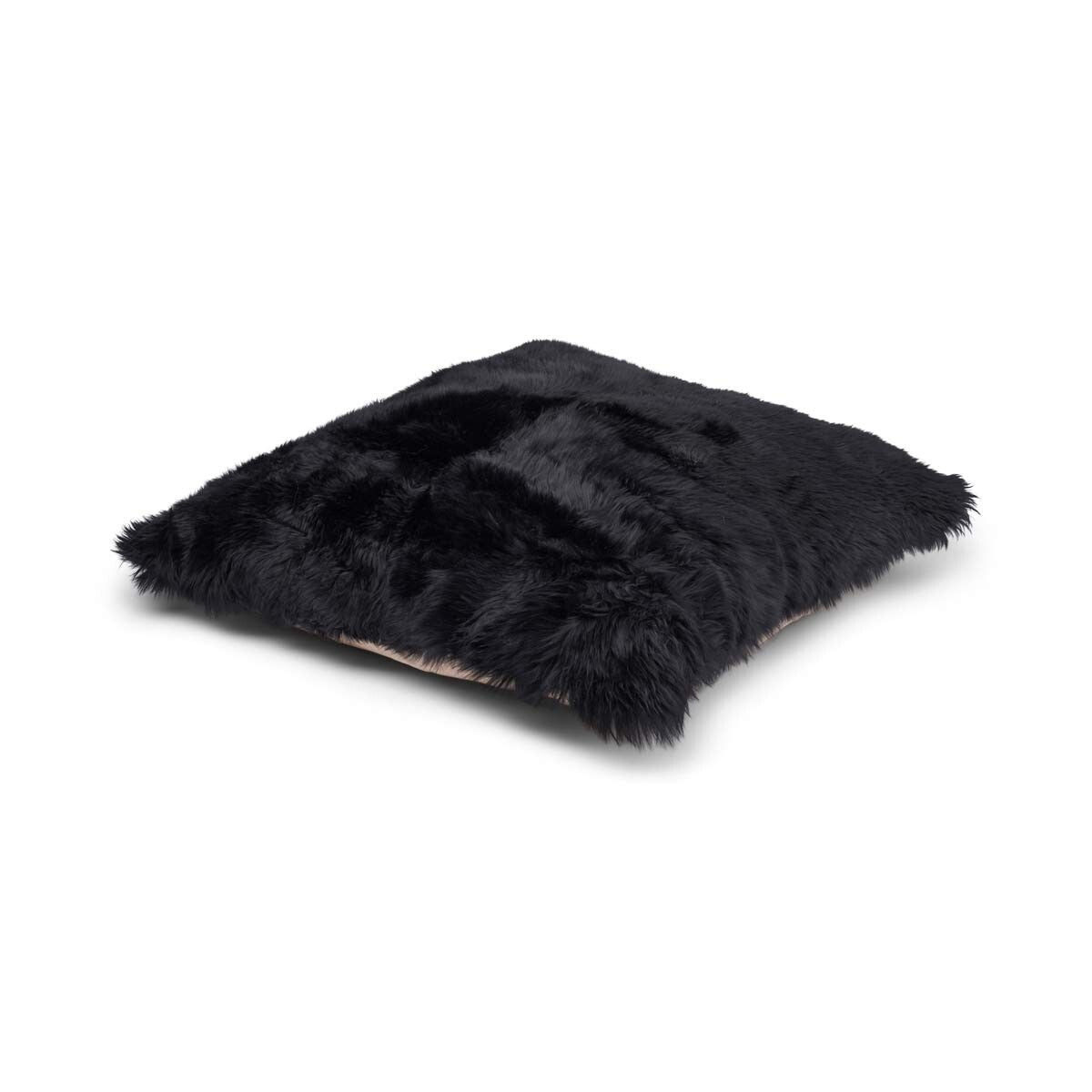 Maxi Float Cushion | Long Wool | 90x90 cm Black