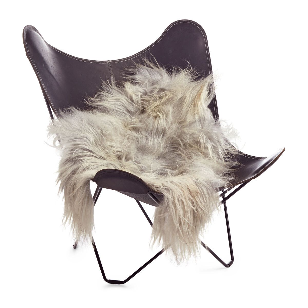 Icelandic Sheepskin | Long Wool | 90 cm Natural Grey Light