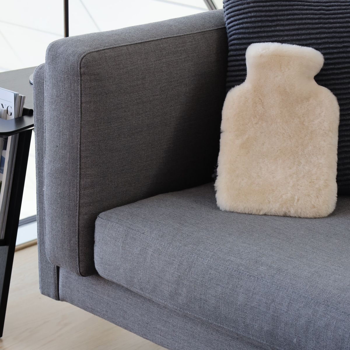 Moccasin Hot Water Bottle Dark Grey