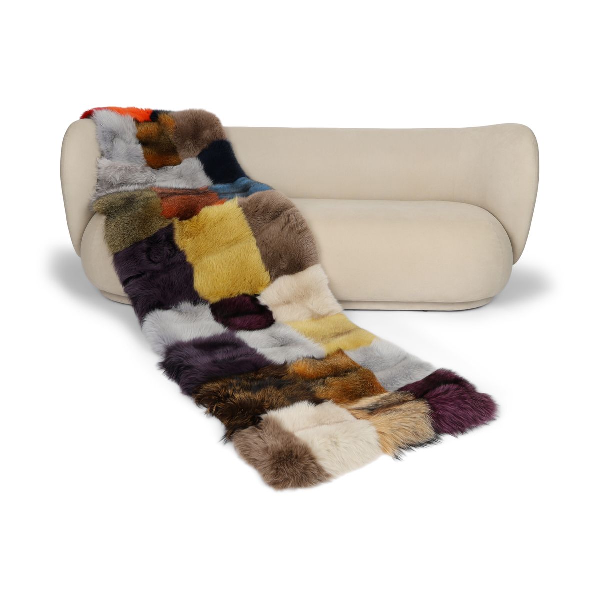 Premium Fox Throw | Cashmere Backing | Mix Fox | 75x250 cm