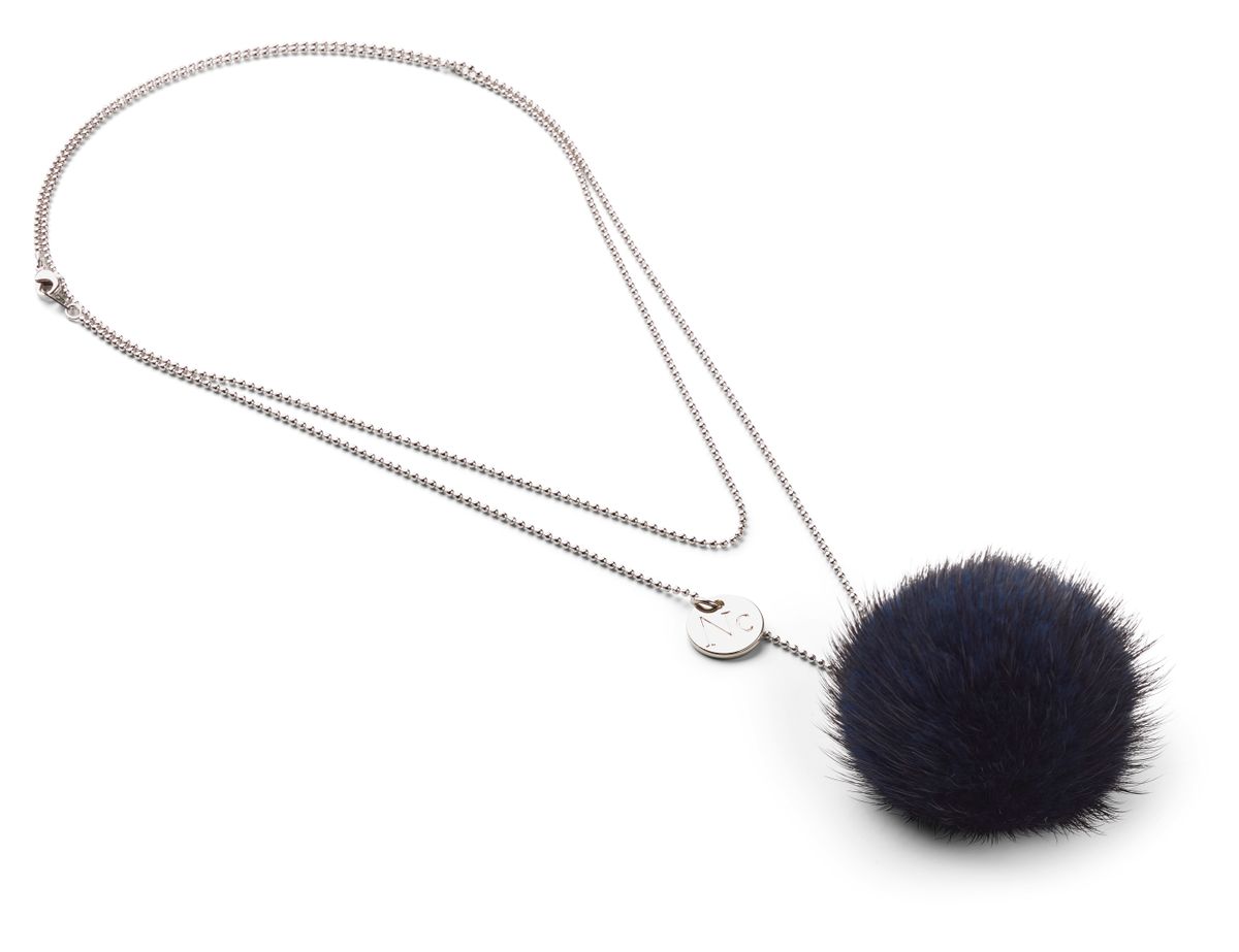 Necklace Pom Pom Navy