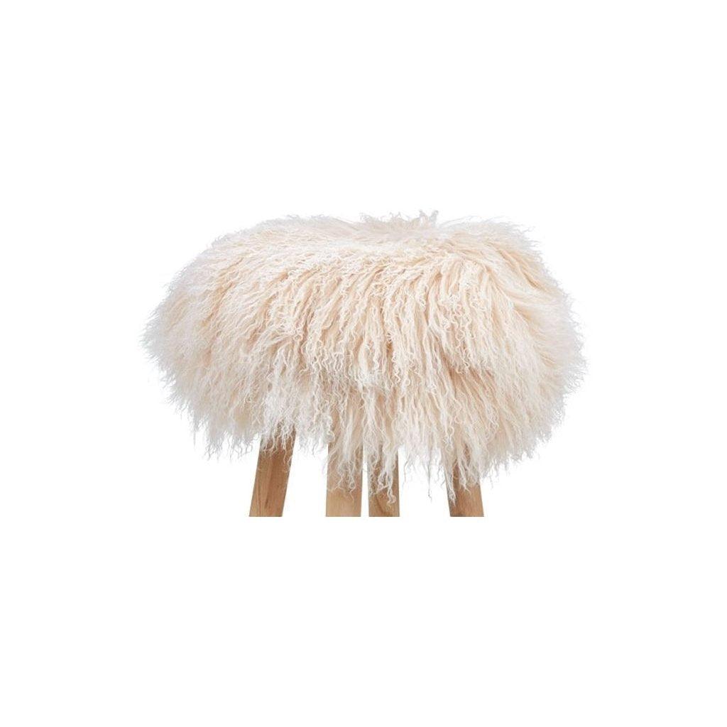 Stool Cover D35 x H17 cm. Tibetan Sheepskin