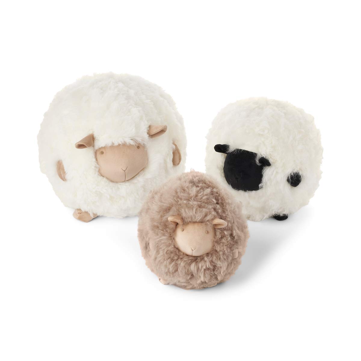 Cute Sheep Round Cushion, New Zealand Sheepskin, SW Curly