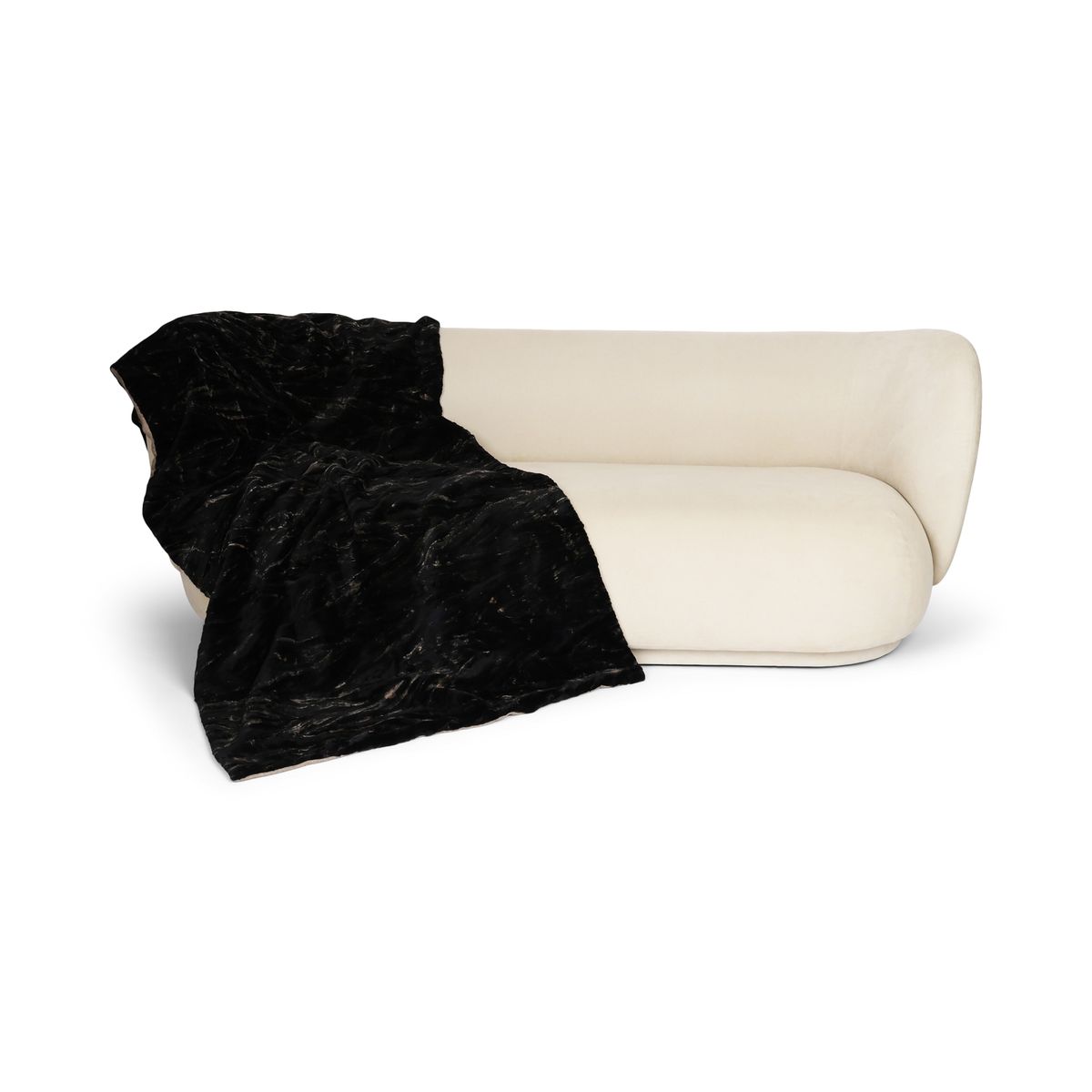 Mink Throw | Cashmere Backing | Blacky | 105x205 cm