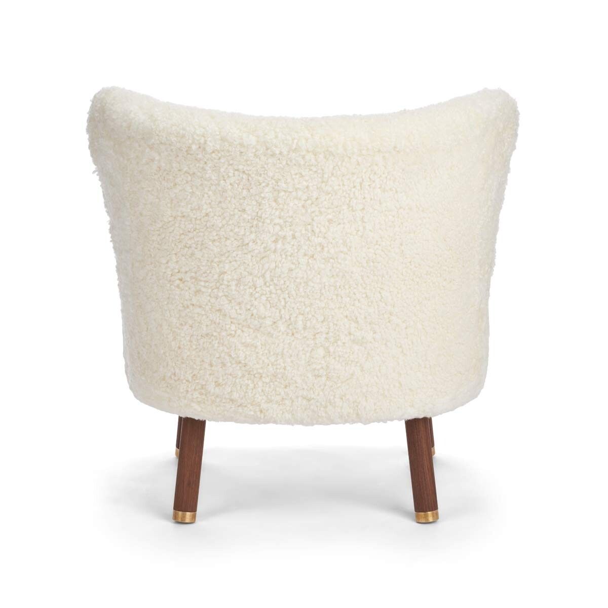 Emil Lounge Chair | Brass | Short Wool Ivory