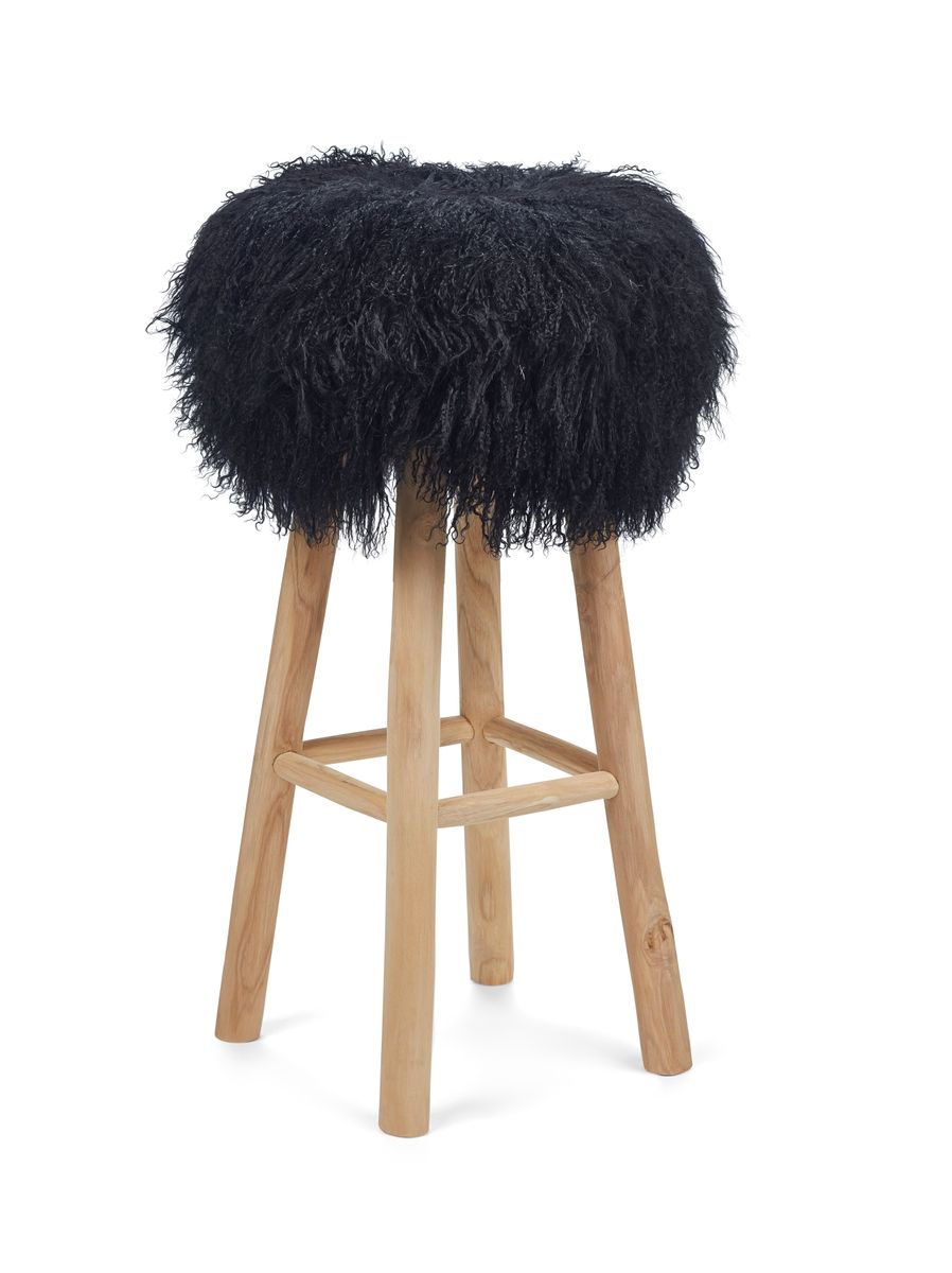 Tibetan Stool Cover | Ø35xH17 cm Black