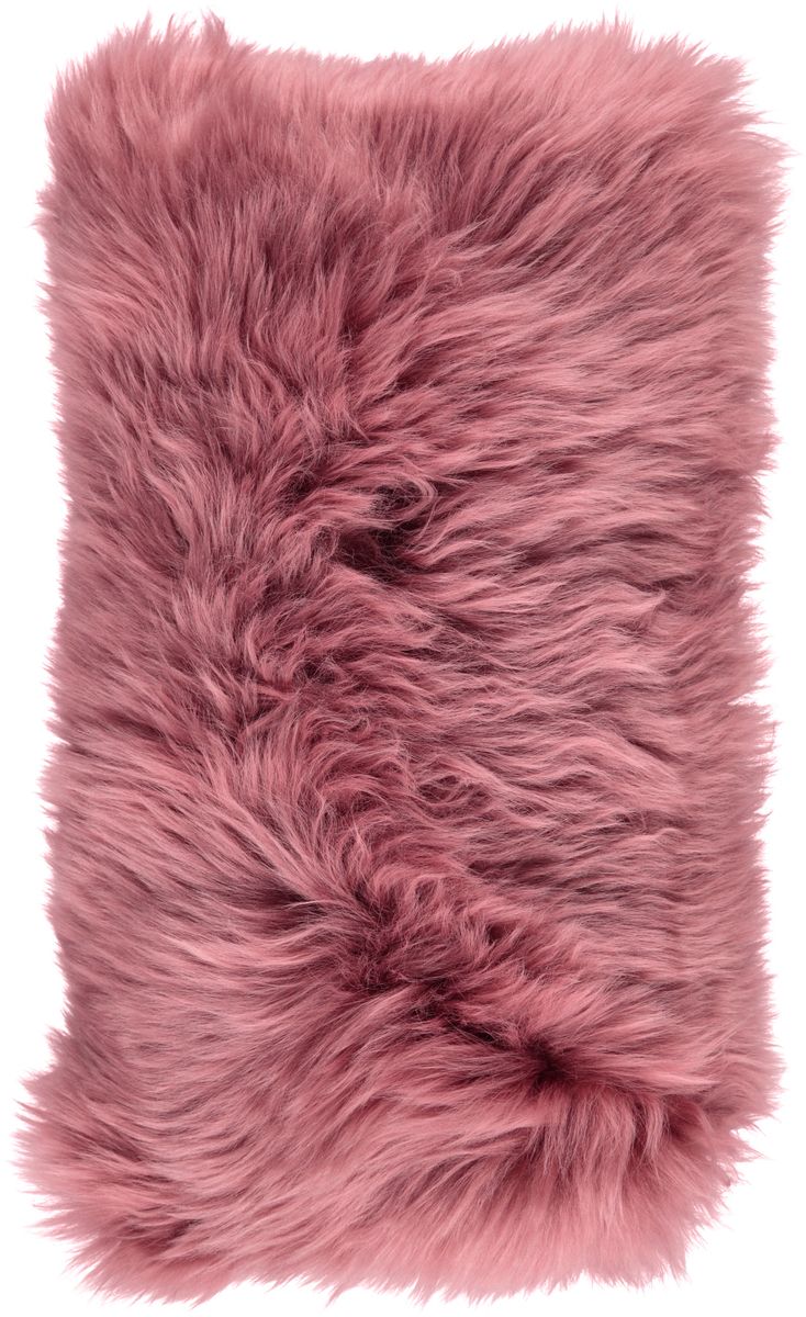 Long-Wool Sheepskin Cushion | 28x56 cm Old Rose