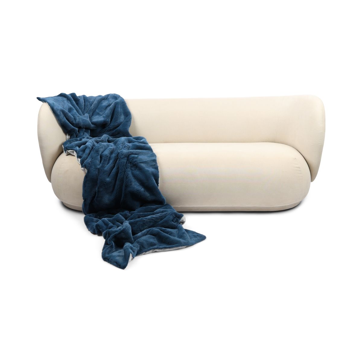 Mink Throw | Cashmere Backing | Blue | 70x330 cm