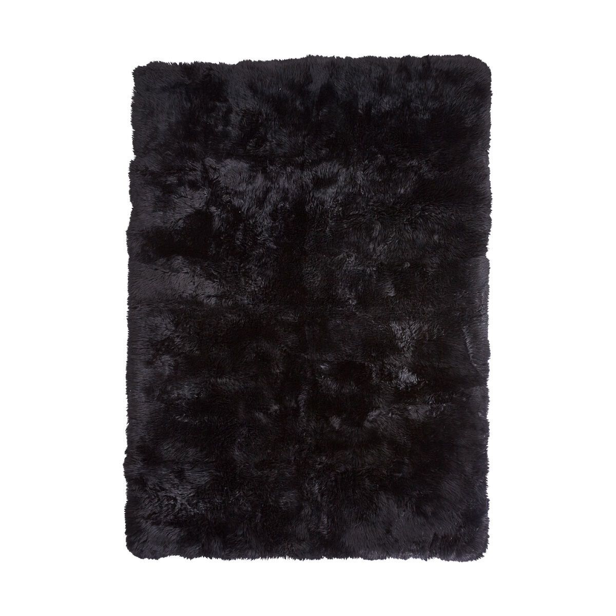 Long Wool Sheepskin Design Rug | 250x350 cm Black