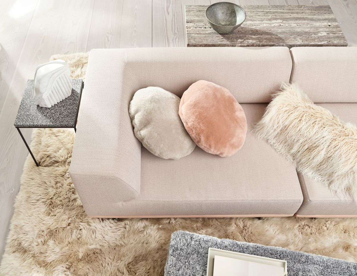 Long Wool Sheepskin Design Rug Linen