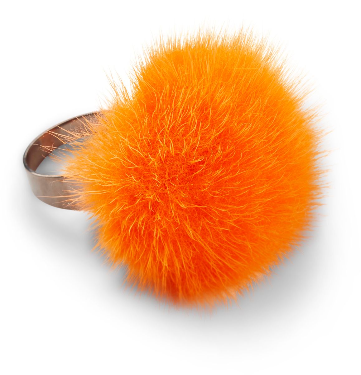 Ring Pom Pom  Orange Red