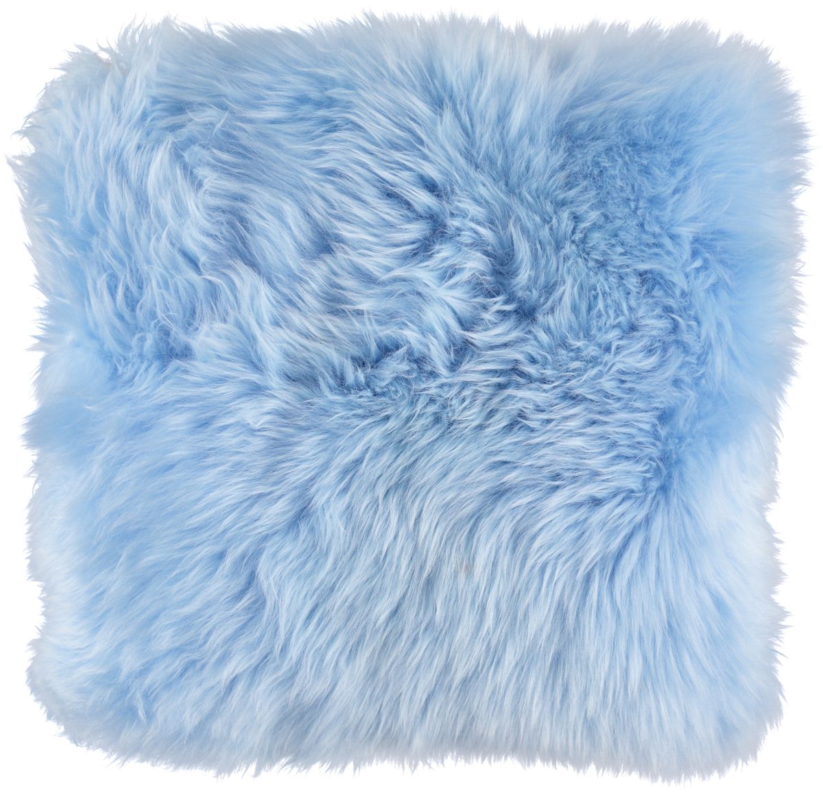 Long-Wool Sheepskin Cushion | 35x35 cm Summer Sky