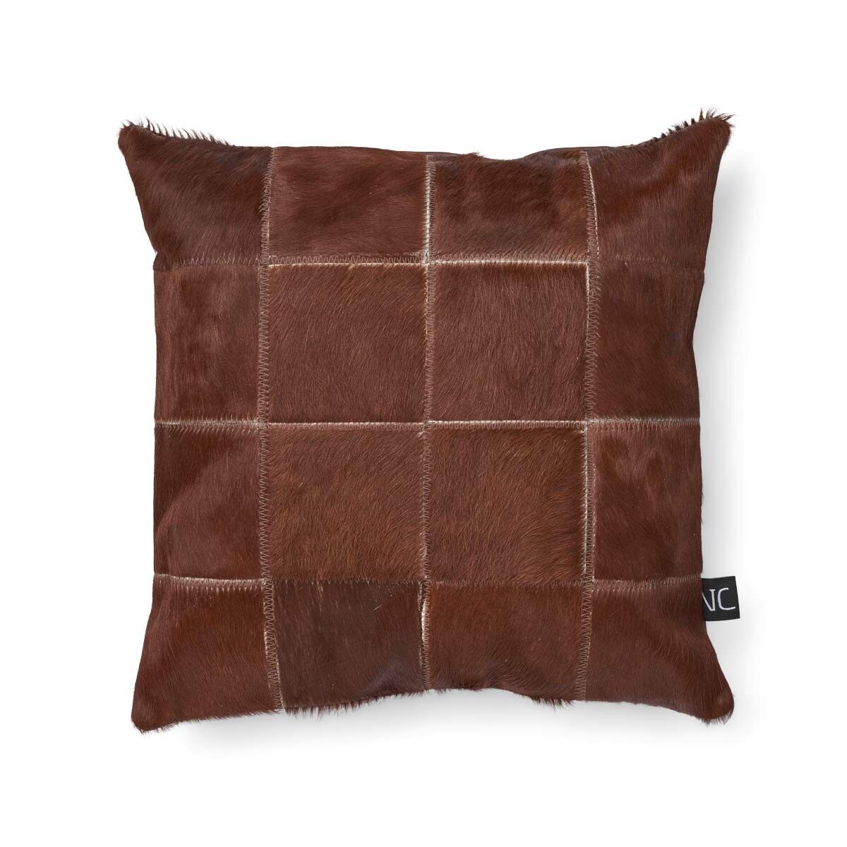 Cow Hide Cushion | 40x40 cm Dark Brown