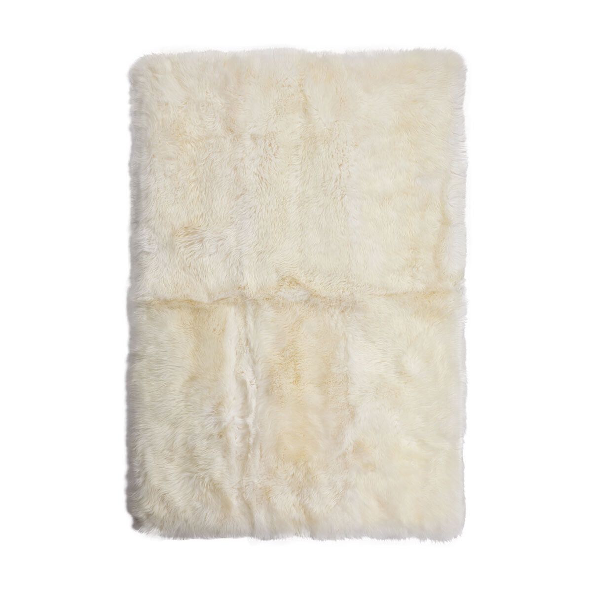 Long Wool Sheepskin Design Rug | 250x350 cm Ivory