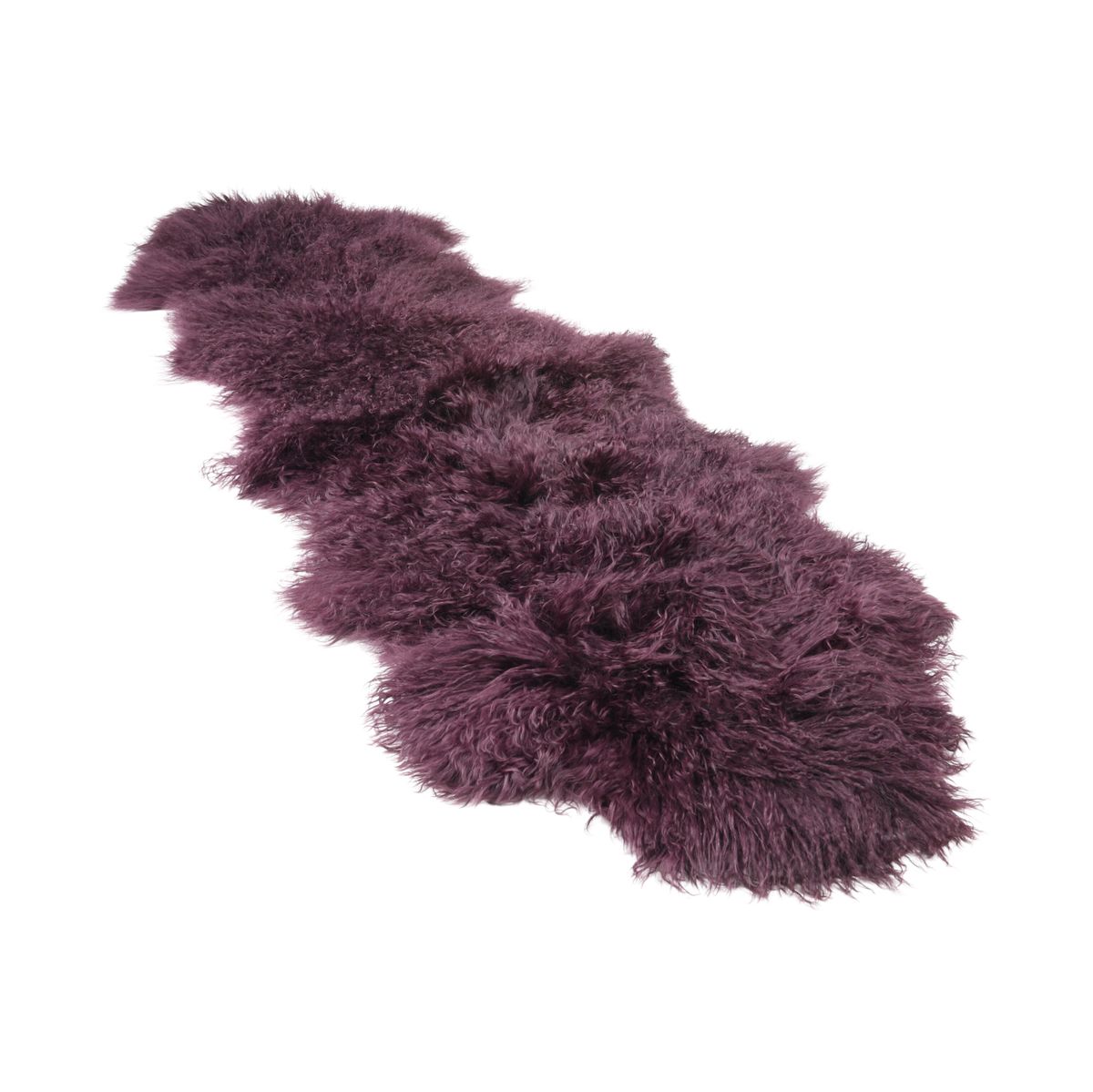 Double Mongolian Sheepskin | 150 x 55 cm Aubergine