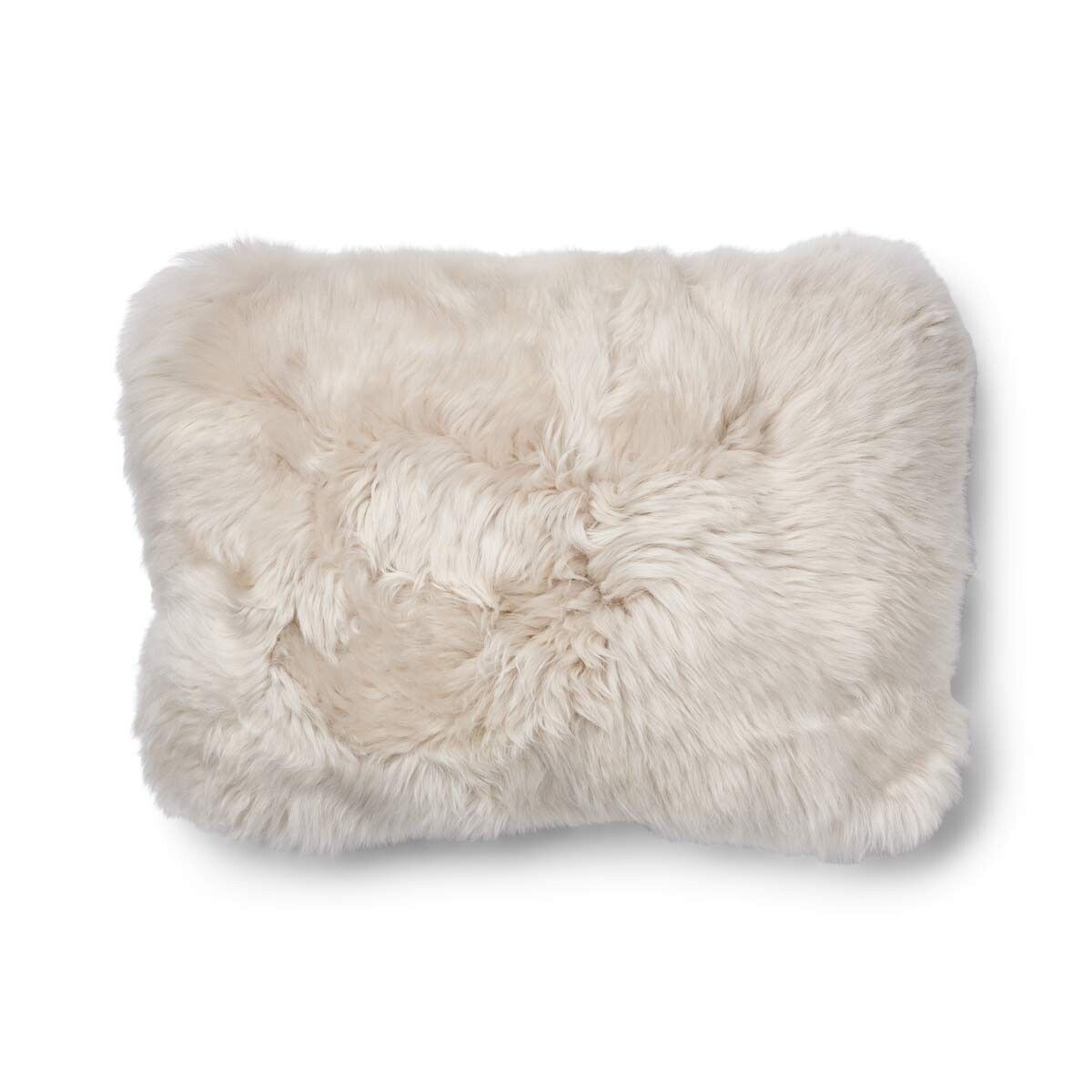 Long-Wool Sheepskin Cushion | 34x52 cm Beige/Linen