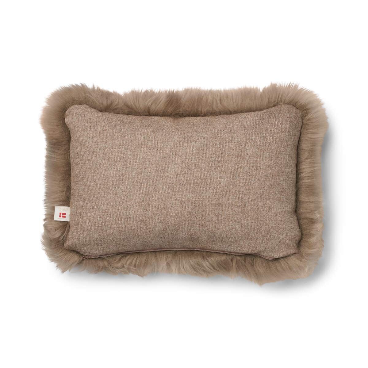 Long-Wool Sheepskin Cushion | 34x52 cm Beige/Taupe