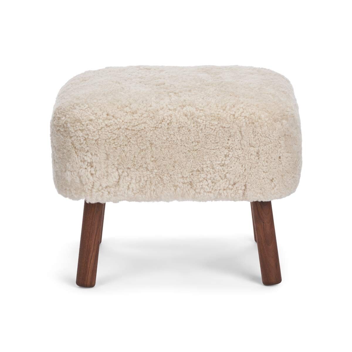 Emil Foot Rest Stool | Short Wool Pearl