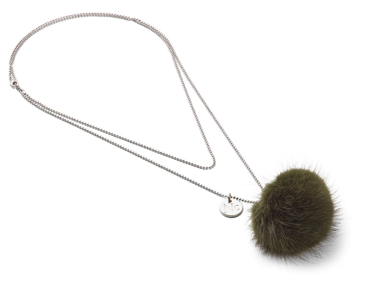 Necklace Pom Pom  Khaki