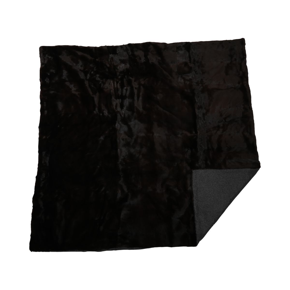 Mink Throw | Cashmere Backing | Natural Dark Brown | 150x160 cm