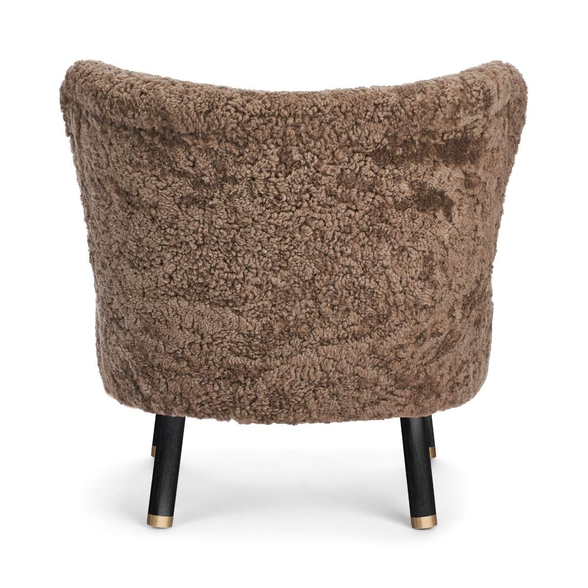 Emil Lounge Chair | Brass | Short Wool Taupe