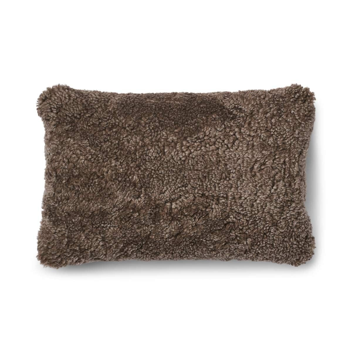 Two-sided Cushion | Short Wool | 52x52 cm | 34x52 cm Cocoa-Dark Brown/Taupe