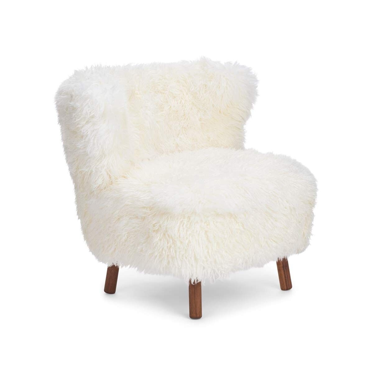 Emil Lounge Chair | Long Wool Snow White