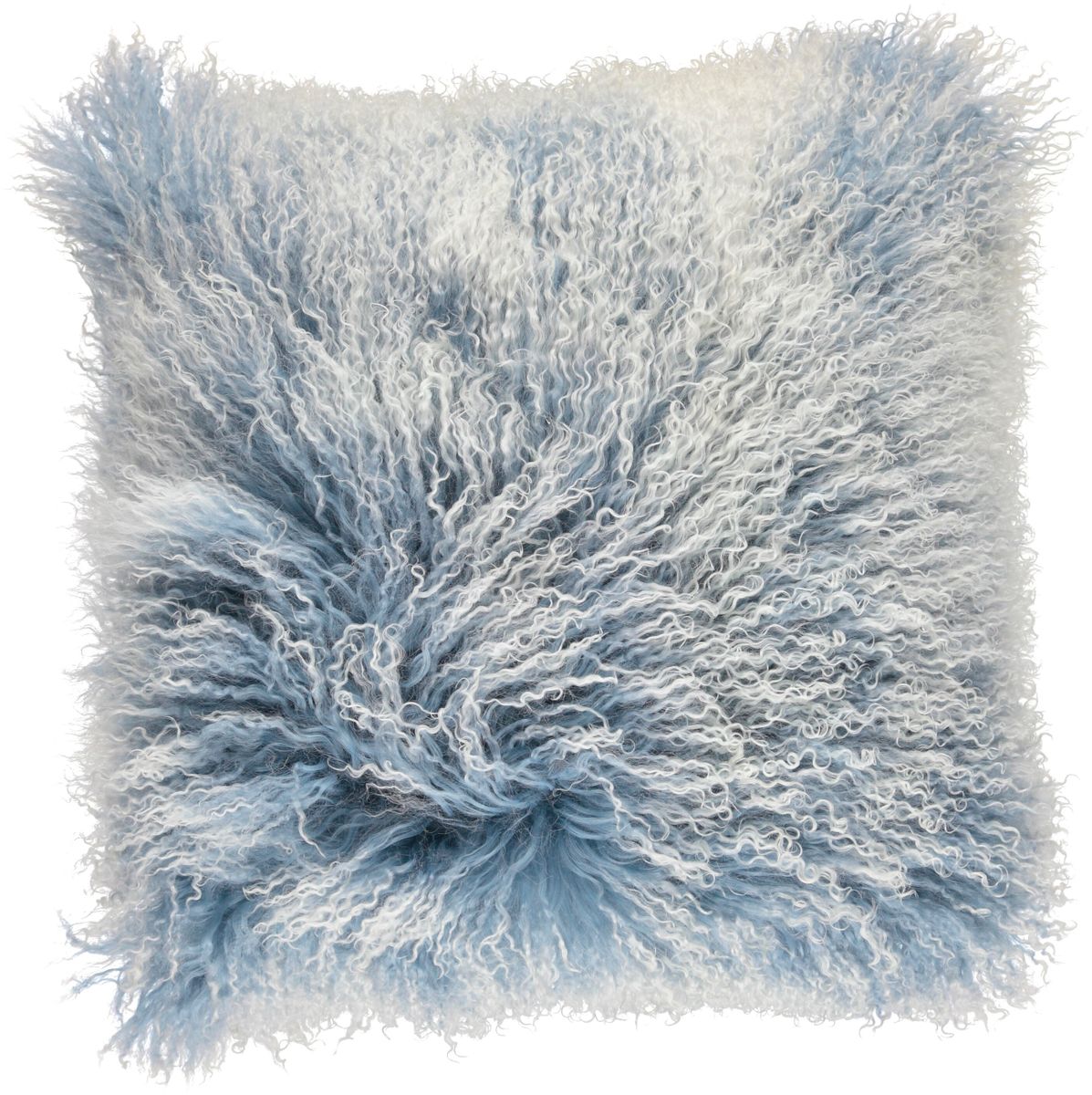 Snow Collection | Tibetan Curly Cushion | 60x60 cm | 40x40 cm Faded Denim/Snow Top