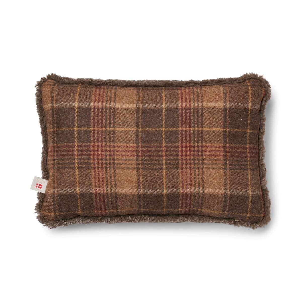 Two-sided Cushion | Short Wool | 52x52 cm | 34x52 cm Cocoa-Dark Brown/Taupe