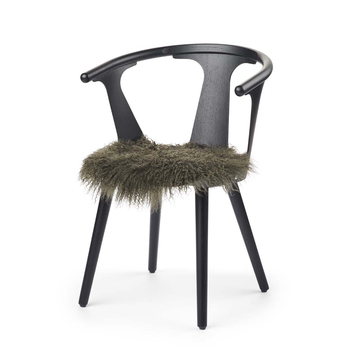 Curly Sheepskin Seat Cover | Ø38 cm Hedge Green