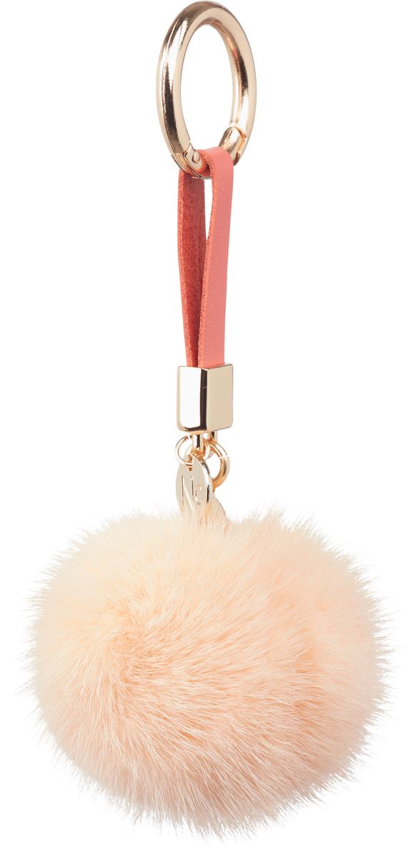 Pom Pom Keyring Peach Pink