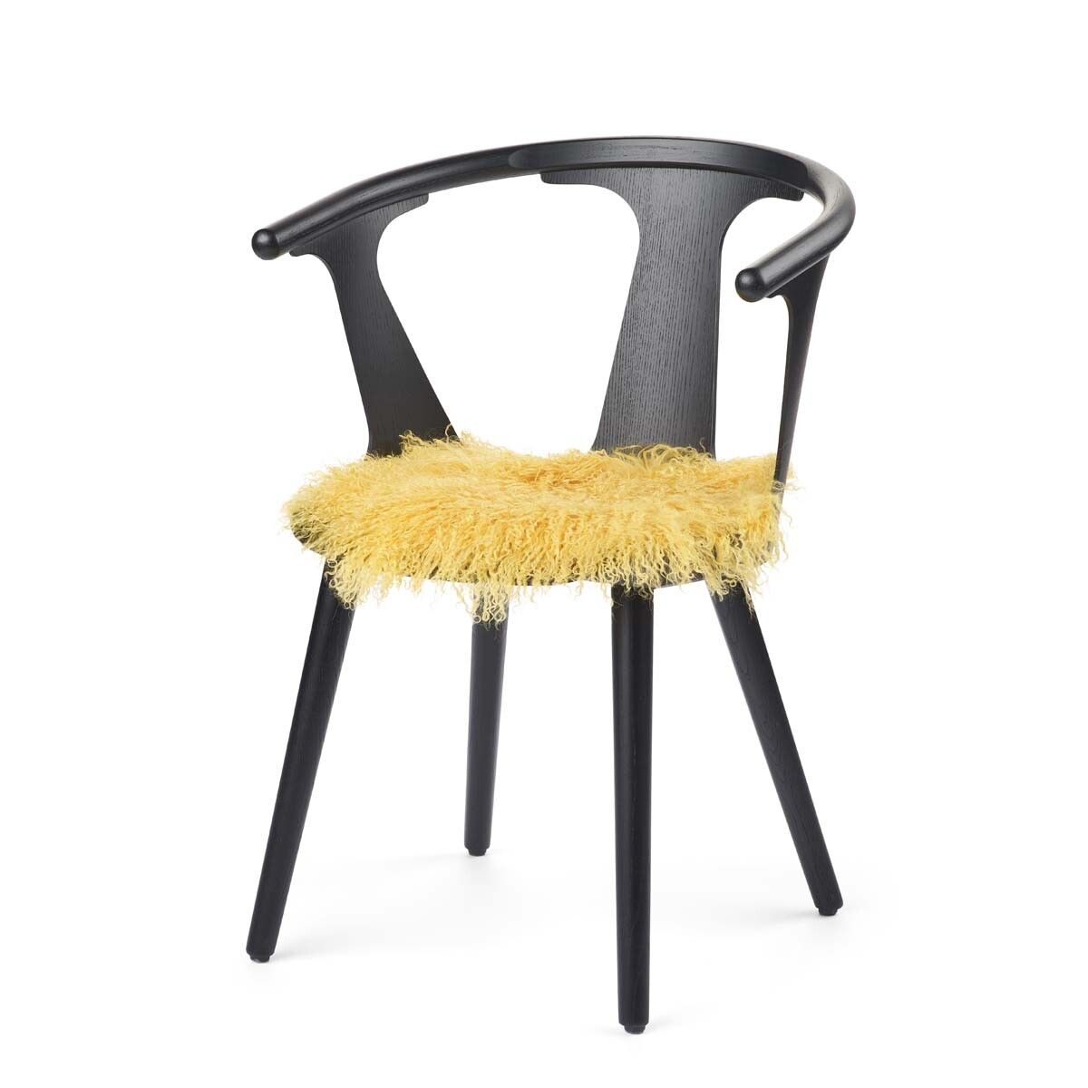 Curly Sheepskin Seat Cover | Ø38 cm Lemon