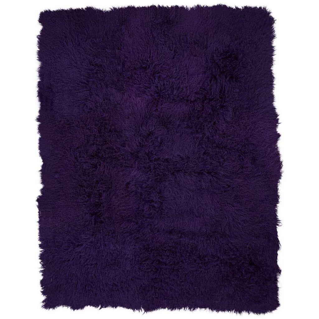 Throw of Curly Sheepskin Purple