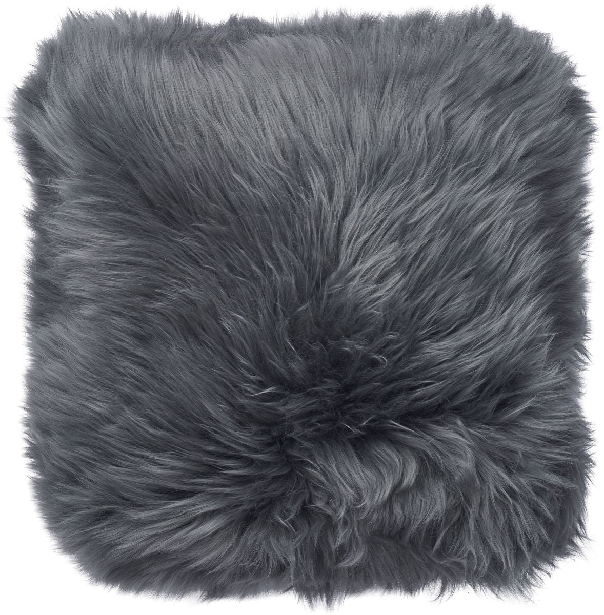 Long-Wool Sheepskin Cushion Steel