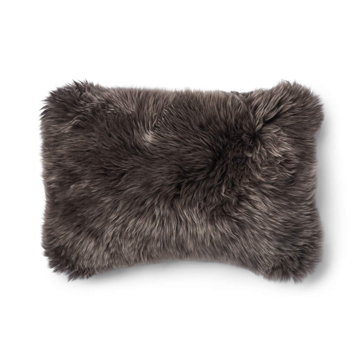 Two-sided Cushion | Long Wool | 52x52 cm | 34x52 cm Kilberry Fir-Dark Green/Walnut