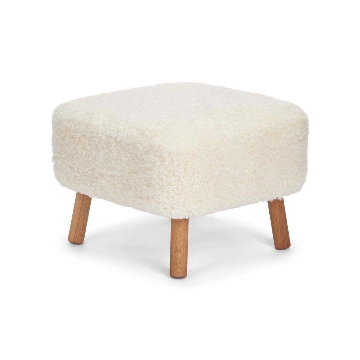 Emily Foot Rest | Short Wool Ivory