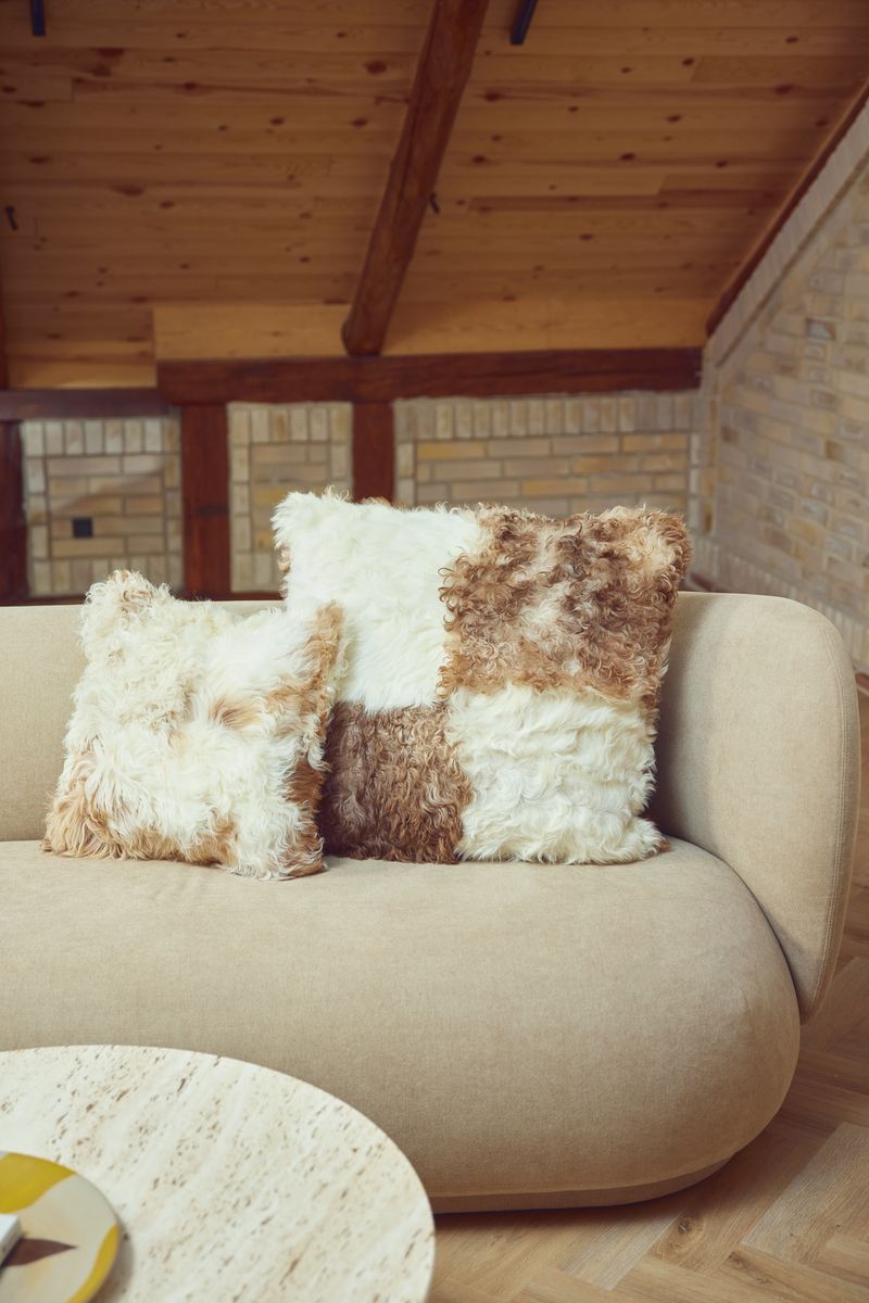 Toscana Lamb Cushion | Doublesided | 60x60 cm Brown/Beige Mix