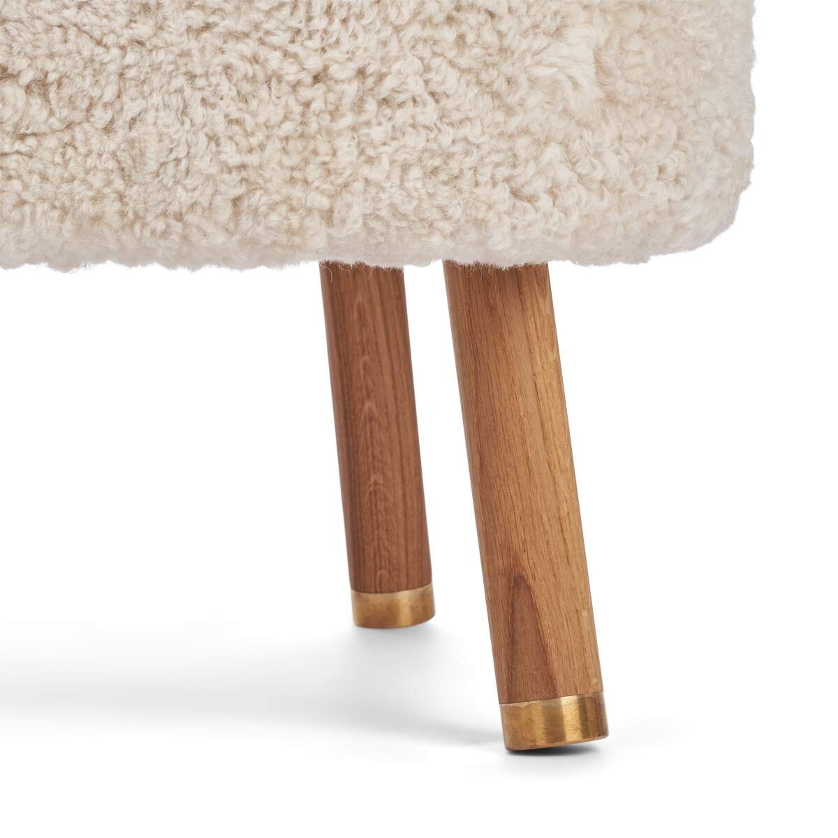 Emil Foot Rest Stool | Short Wool Pearl