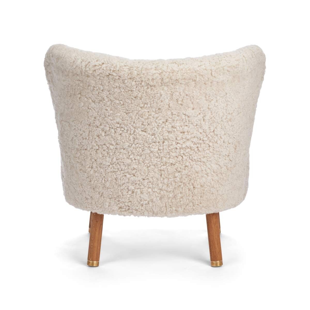 Emil Lounge Chair | Brass | Short Wool Pearl