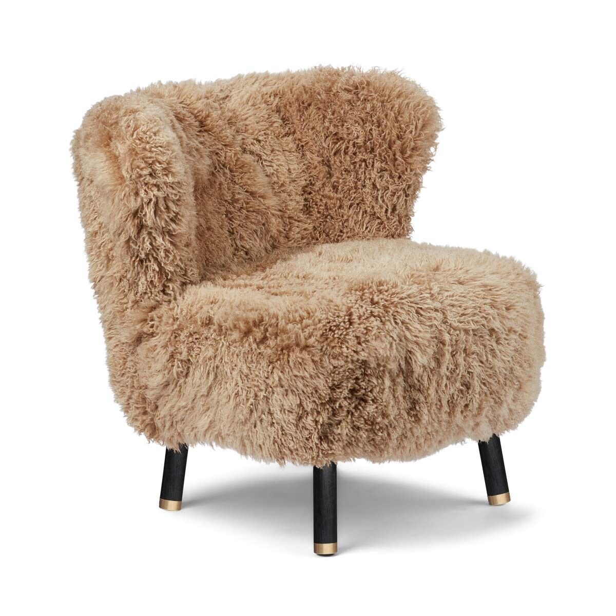 Emil Lounge Chair | Brass | Long Wool