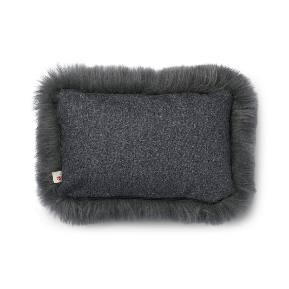 Long Wool Sheepskin Cushion | 52x52 cm | 34x52 cm Rock/Steel
