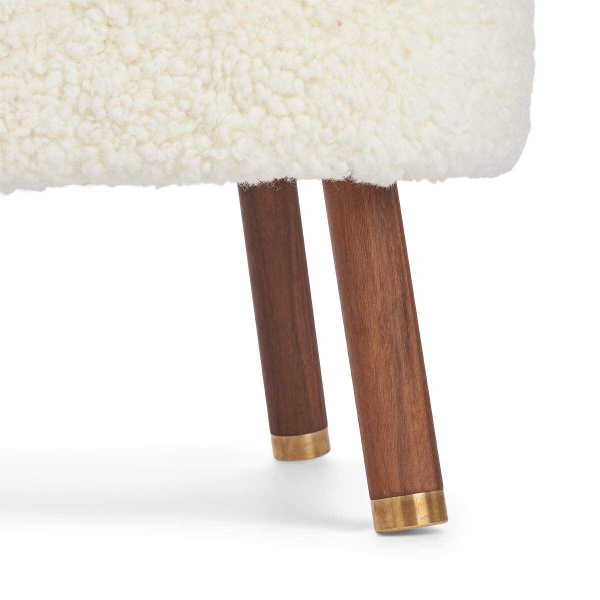 Emil Foot Rest Stool | Short Wool Ivory