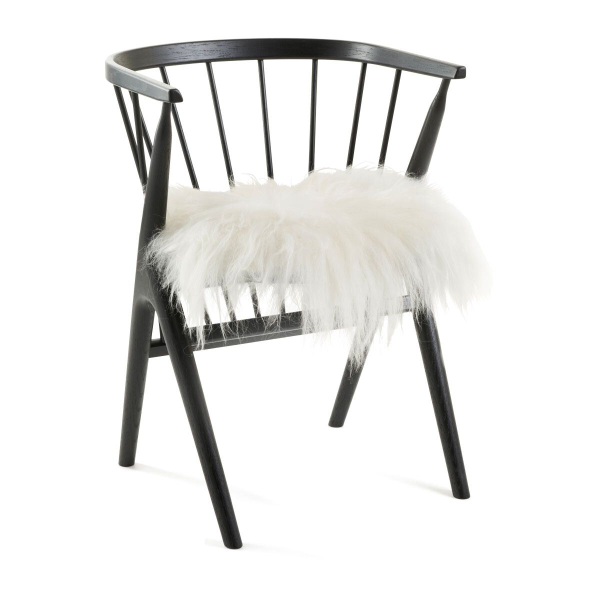 Long Wool Sheepskin Seat Cover | 40x40 cm Off White