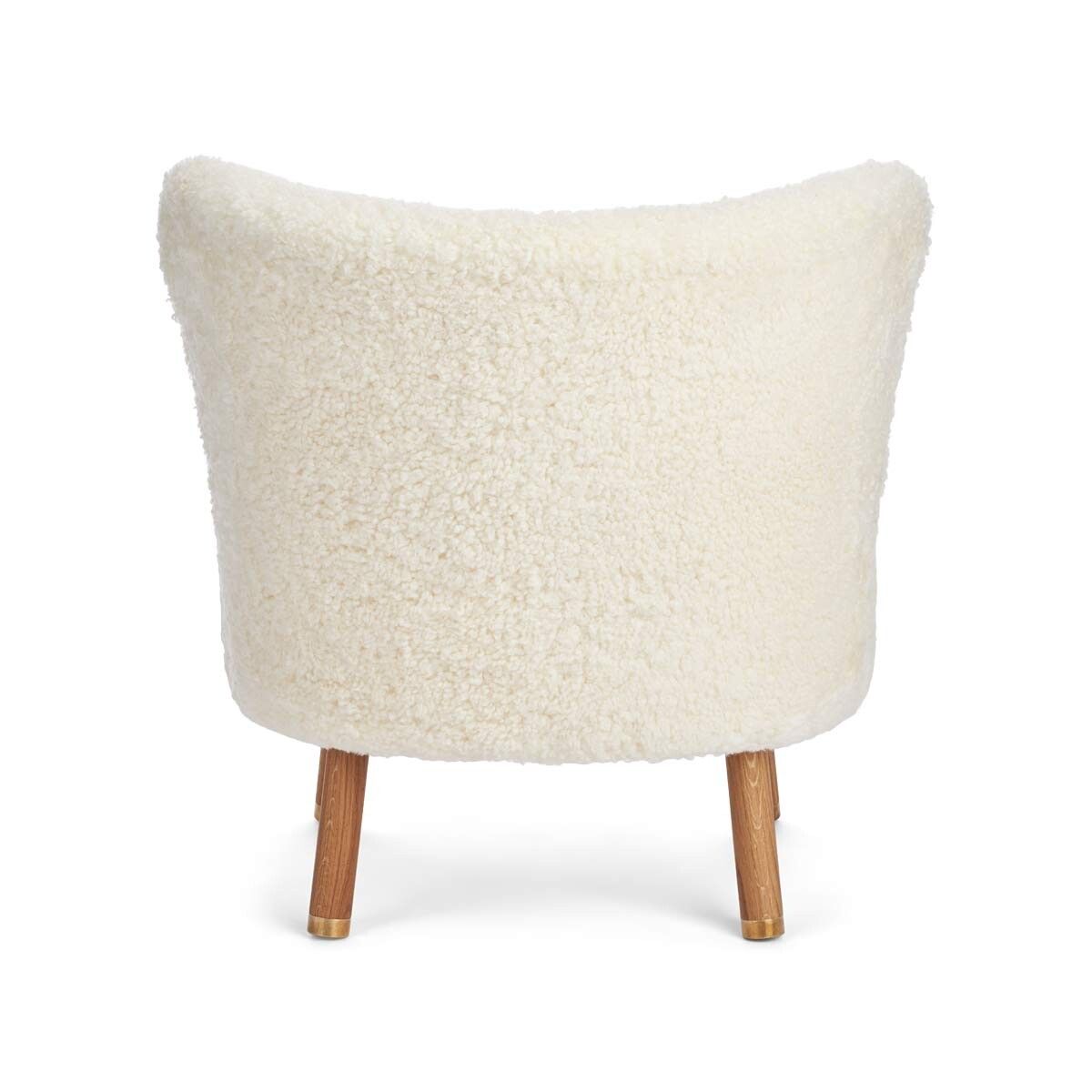 Emil Lounge Chair | Brass | Short Wool Ivory