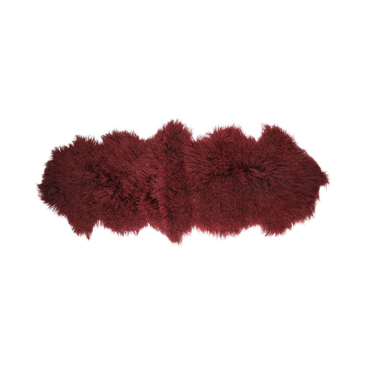 Double Mongolian Sheepskin | 150 x 55 cm Burgundy