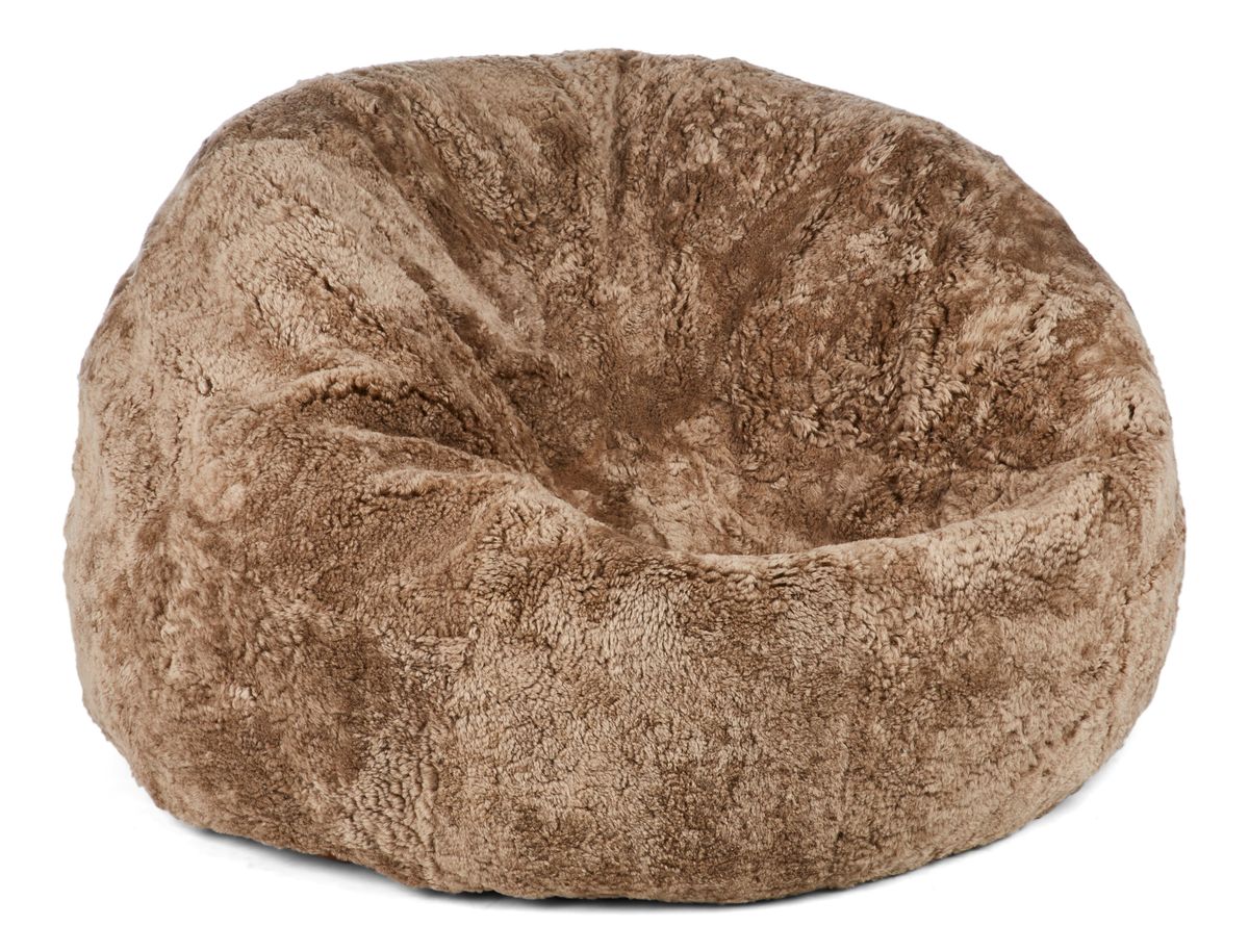 Round Sheepskin Bean Bag | Short Wool | Large   Taupe