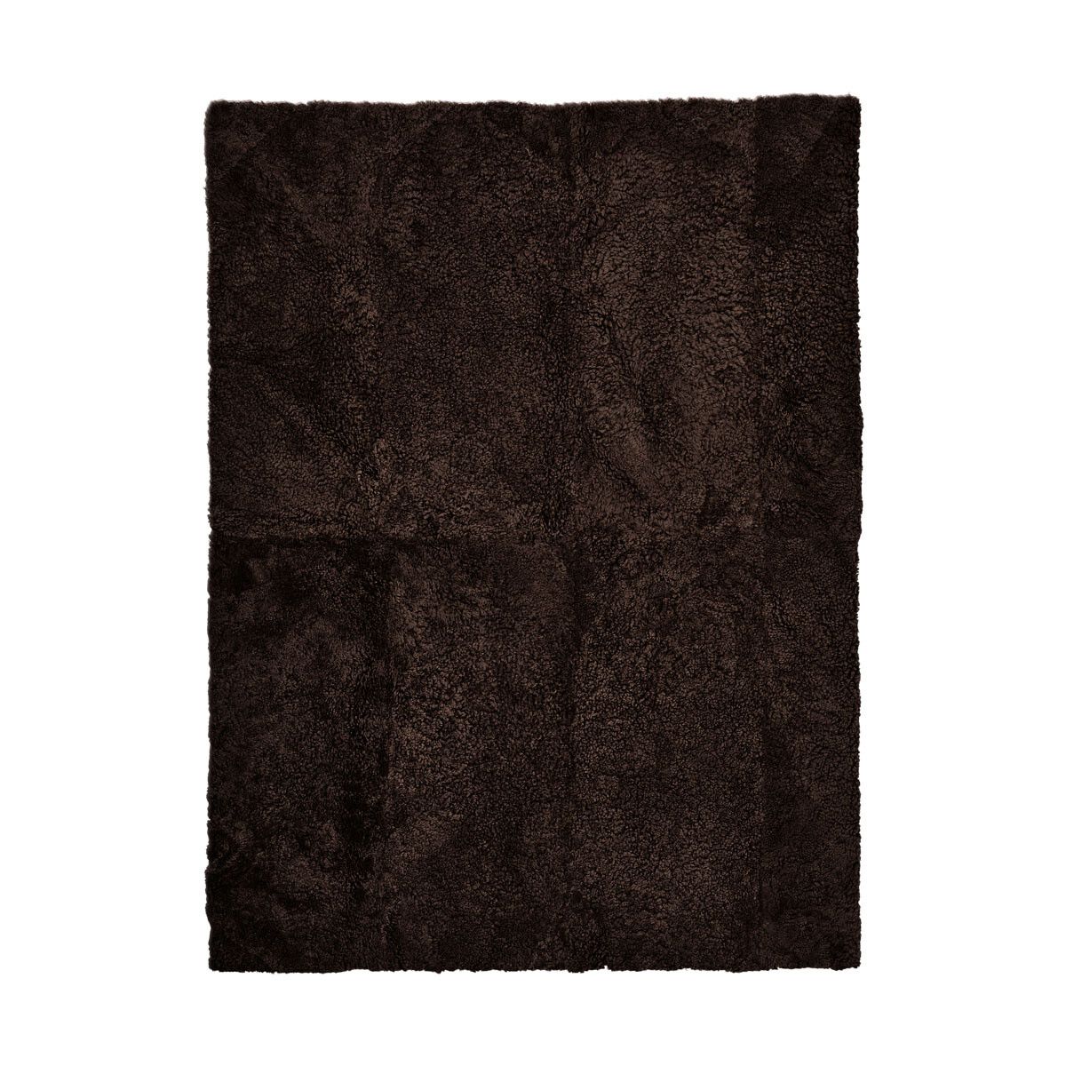 Short Wool Curly Sheepskin Design Rug | 250x350 cm Black