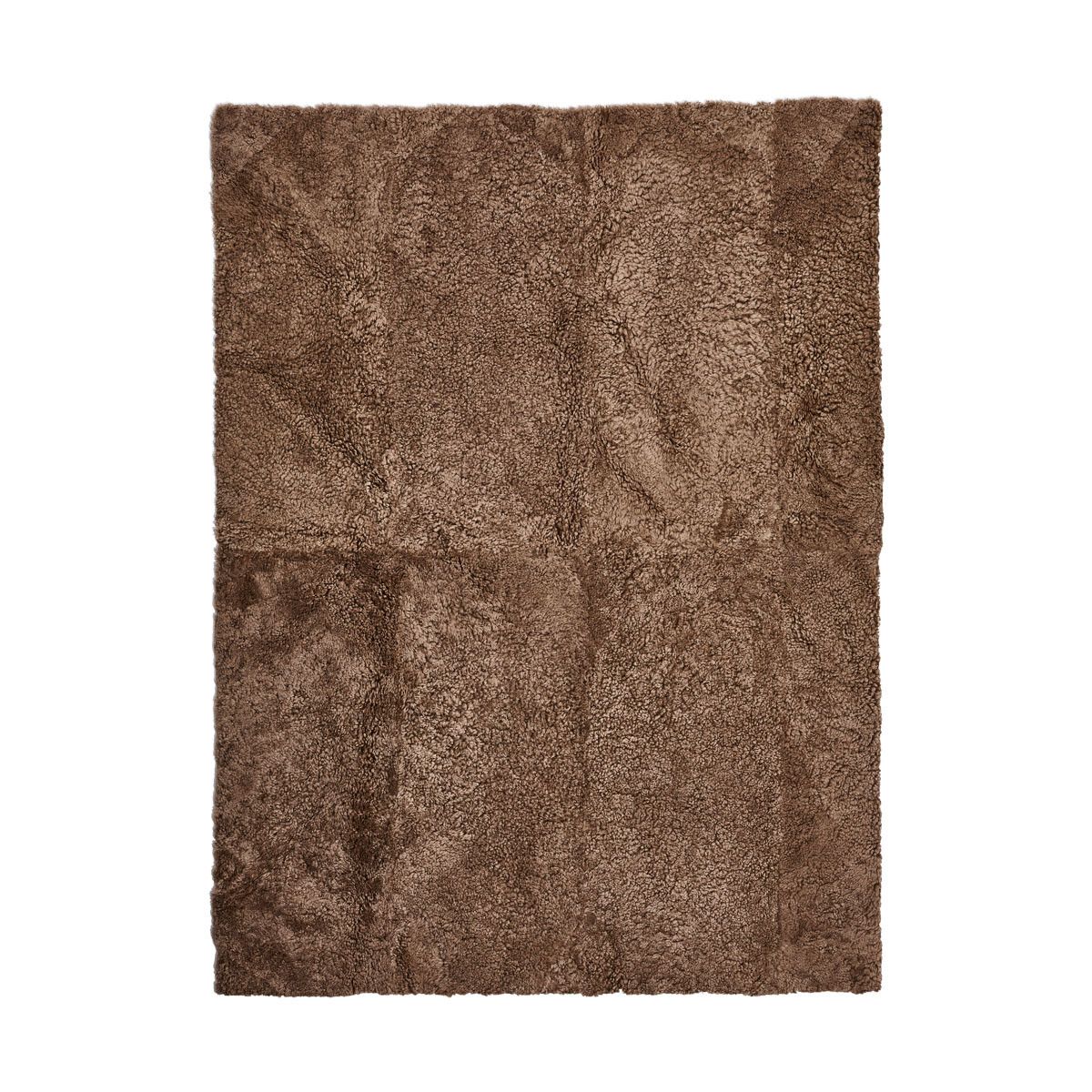 Short Wool Curly Sheepskin Design Rug | 170x240 cm Taupe